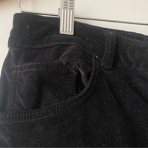 Zara Corduroy Cotton Blend Wide Straight Leg Pants Black - Picture 5 of 11